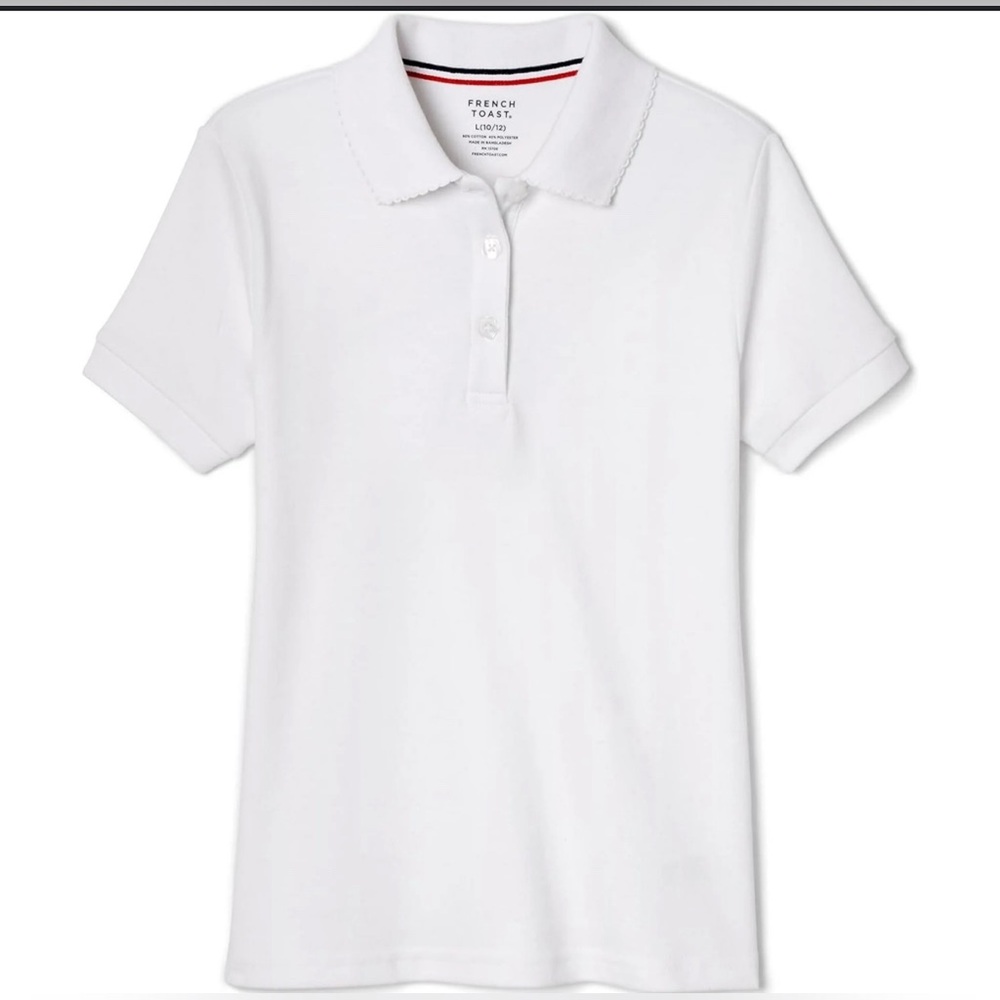 2 Uniform White Polo Shirts
